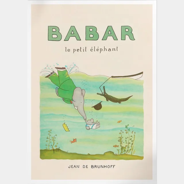 Pepperwall Babar Le Petit Eléphant (Babar de Olifant) | Poster | A3: 30 x 40 cm Multikleur
