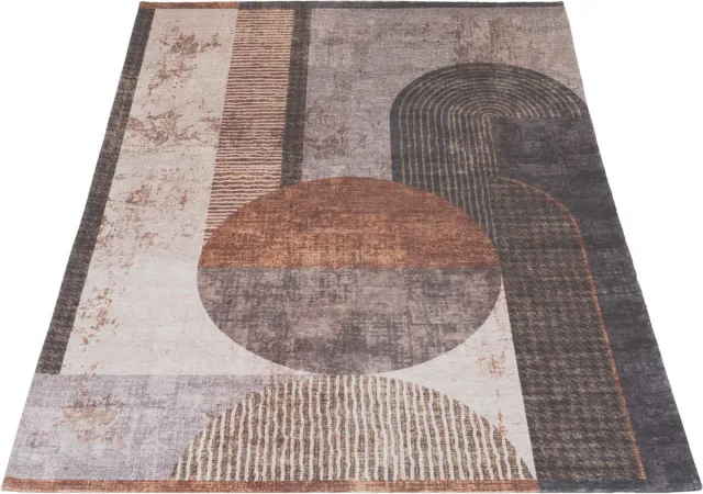 Veer Carpets Vloerkleed Ova 70 x 140 cm - Vloerkleed met Grafisch Patroon Bruin