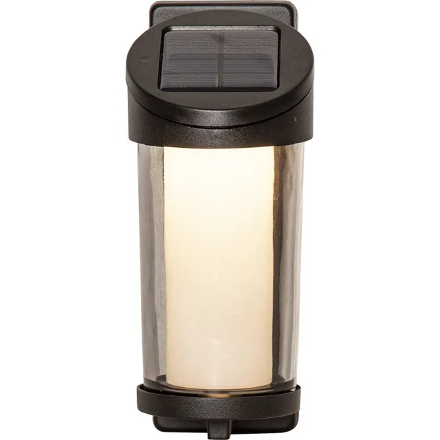 Star Trading wandlamp Alippa, solar lamp, solar lantaarn, zwart, aluminium, wit, buiten, schemersensor, 21 cm