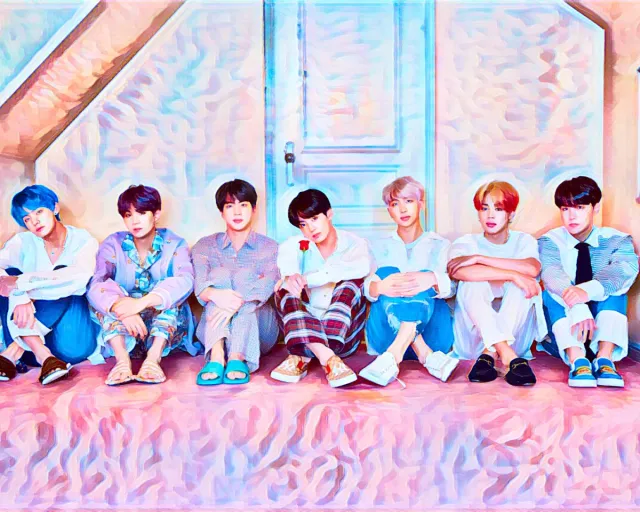 Bts K-POP BTS 3 - Poster - 70 x 100 cm roze