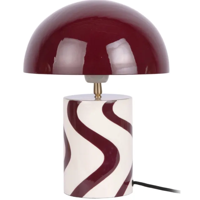 Leitmotiv Tafellamp Dublin Swirl - burgundy/gebrokenwit Burgundyrood, gebrokenwit
