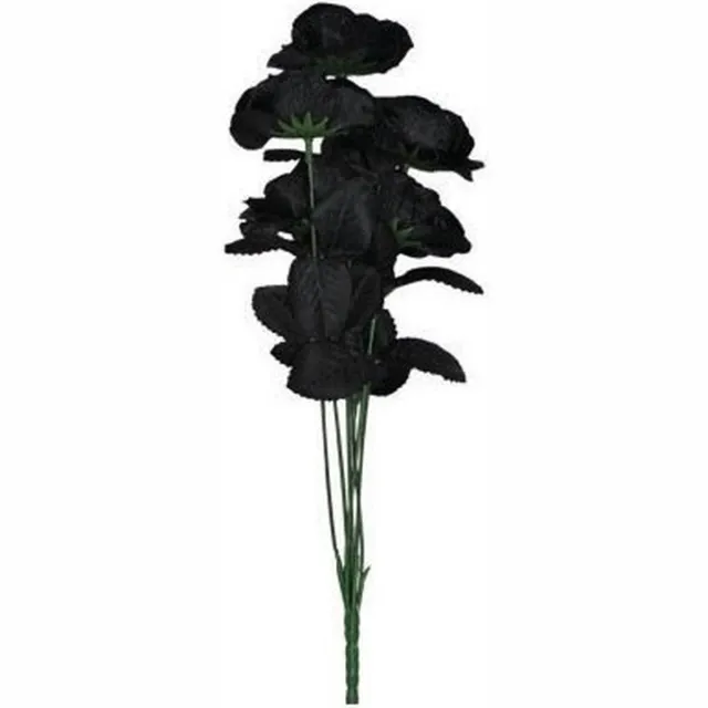 Bellatio Flowers & Plants 5x Boeket met 12 zwarte rozen kunstbloemen