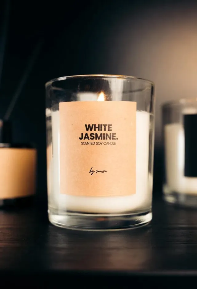 SENZA Geurkaars White Jasmine Kraft Bruin