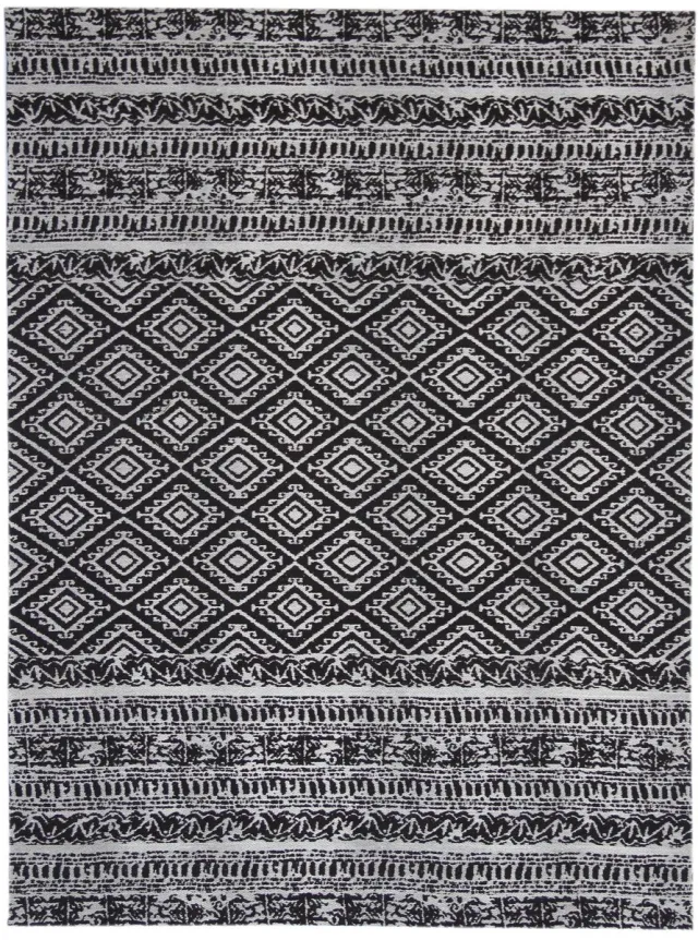 Padiro elegant buitenkleed 160 x 230 cm - donkergrijs - vintage patroon - voor binnen en buiten - voor vloerverwarming - van polyester