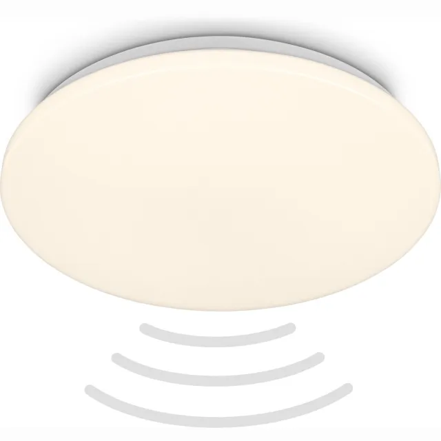 Briloner LED Badkamerlamp met bewegingssensor - badkamerverlichting met bewegingsmelder - warm wit licht - Ø35 x 5.5 cm - wit