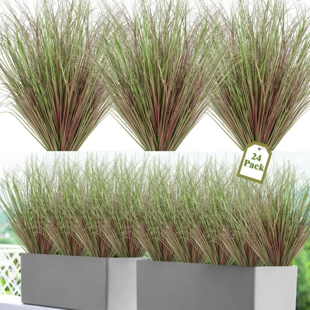 Ibenzoa Kunstbalkonplanten voor Buiten en Binnen - 24 Bundels, 51 cm Hoog, Paars