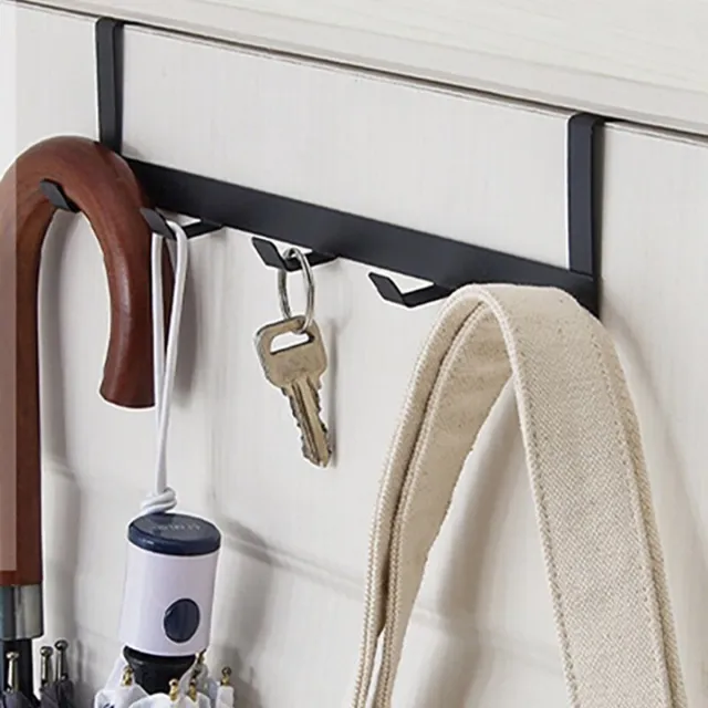 home online Deurkapstok met 5 Deur Haken - Deurhanger Kapstok- Kledingrek - Deur handdoek- Over de deur kapstok - Kleding&jassen - Ophangen - Handdoeken - Metaal, Zwart