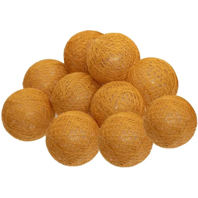 Atmosphera Créateur d'intérieur® Lichtsnoer met lampjes in de vorm van 10 katoenen LED-bolletjes, lichtroze van kleur, 165 cm, Atmosphera oranje