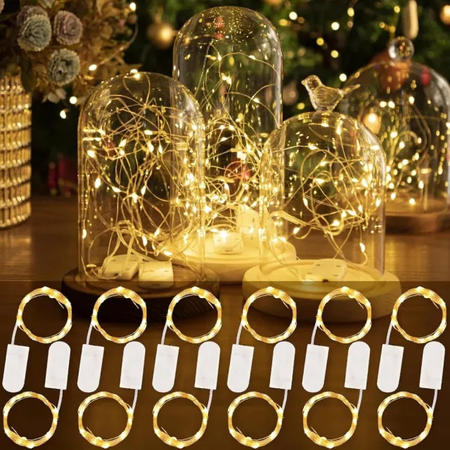 Excitat LED Mini-lichtsnoeren - Miniatuur buitenlichtsnoeren - DIY kleine waterdichte lichtsnoeren - Geschikt voor feest, bruilofts- en vakantieverlichtingsdecoraties - Warm wit licht - 12 snoeren - 2 meter - 20 lampjes