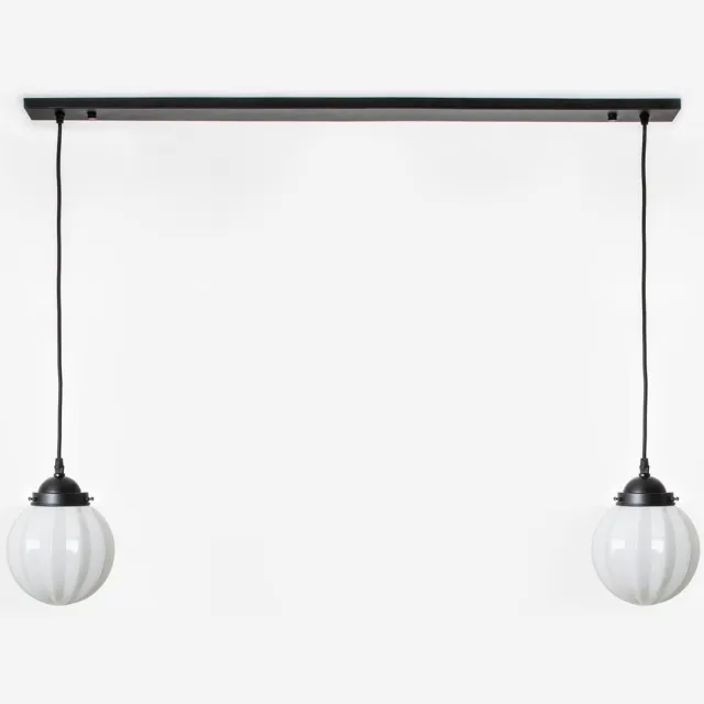 Coloured by Art 2 x Carambola lampen aan plafondbalk Moonlight - Art Deco Trade Wit