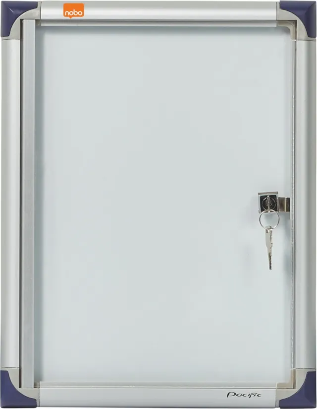 Nobo Vitrine Binnenvitrine Voor 2 A4 Documenten (formaat 51 x 37 x 22 cm) - Inclusief Muurbevestiging Zilver