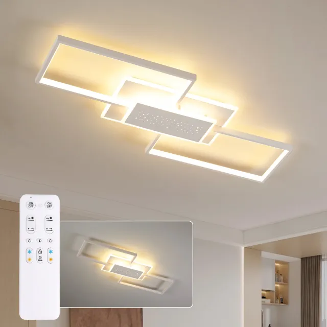 ANTENLICHT LED Plafondlamp Wit - 80cm - 50W - 5520 Lumen - Dimbare LED Plafonnière - met Afstandsbediening - Oogvriendelijk & Flikkervrij