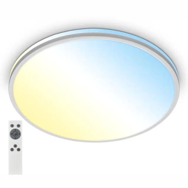 B.K.Licht BRILONER Pulup - LED Plafonniere - dimbaar - plafondlamp met afstandsbediening - timer - nachtlamp functie - kleurtemperatuurregeling CCT - Ø49 - chroom