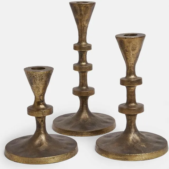 Loberon Kandelaar set van 3 Ouvraine antiekmessing