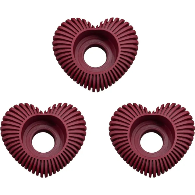 Lovora Waxinelichthouder Hart Gestreept - Donker Rood - 3d geprint - Geschikt voor LED waxinelichtjes – Moderne woonaccessoire – Stijlvolle waxinelichthouder - 3 stuks