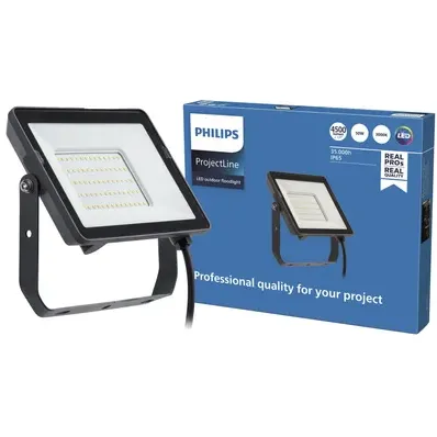 Philips Breedstraler Projectline - Zwart - 50w - 4500lm - Warm Wit - Ip65