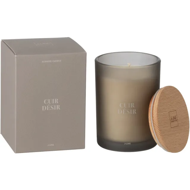 J-Line geurkaars Accords Essentiels - Cuir Désir - glas - bruin - 38U