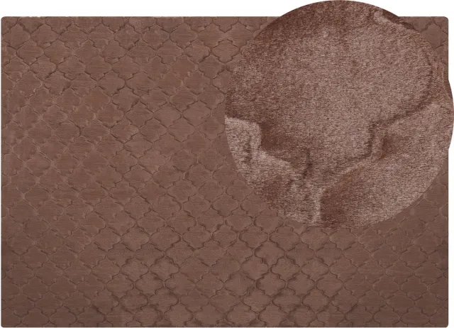 Beliani GHARO - Hoogpolig vloerkleed - Bruin - 160 x 230 cm - Polyester