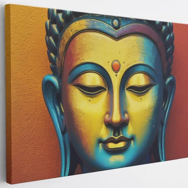 Saammp Canvas Schilderij - Buddha - Abstract - 120x80 - Foto op canvas - Wanddecoratie - Muurdecoratie Woonkamer - Slaapkamer decoratie - Canvas Print Multicolor