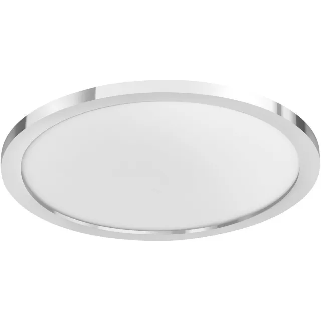 Osram ORBIS DISC badkamerplafondlamp 300 mm, chroom, 18 W, 2200 lm, warm tot koud wit licht, regelbaar met lichtschakelaar, ultradun design, IP44, 3000K-4000K.