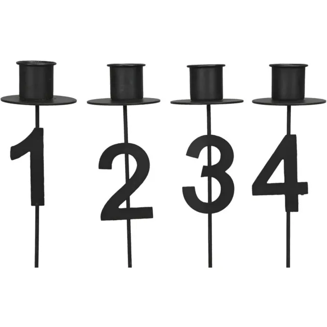 posiwio advent/kaarsenhouder/4 stuks/posiwio/metaal/zwart