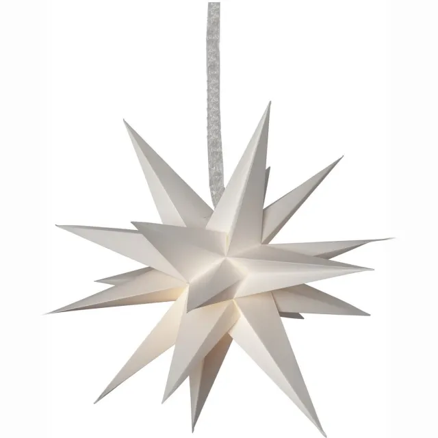 Star Trading 3D papieren ster 'December', 18 punten, wit, Ø 45 cm