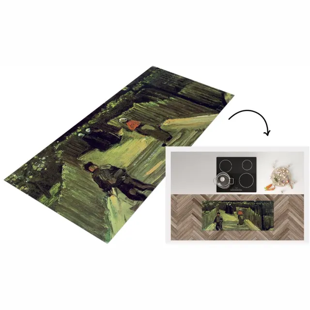 KitchenYeah Keukenloper - Loper keuken - Hellend pad in Montmartre - Vincent van Gogh - Keukenloper vinyl Multicolor