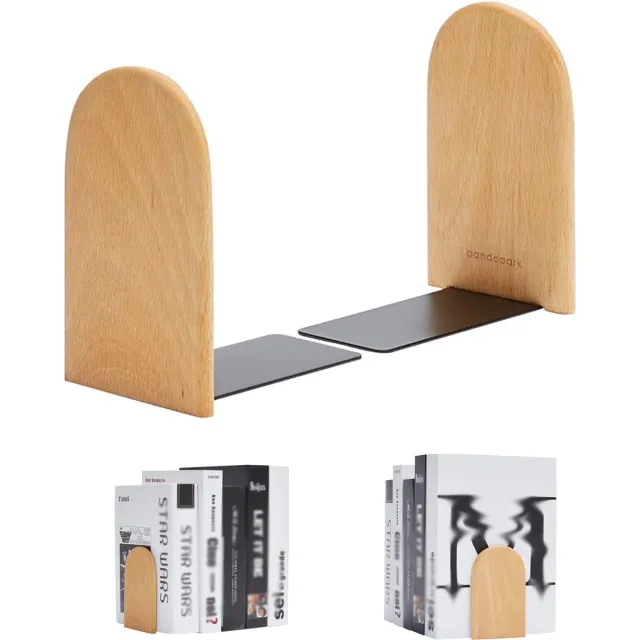 LOUZIR Set van 2 Stuks - Boekenstandaard - Boekenhouder - Boekensteun - Boekensteunen - LOUZIR Hout