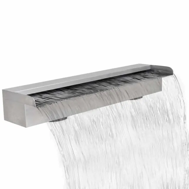 vidaXL Zwembadwaterval rechthoekig 60 cm roestvrij staal Zilver