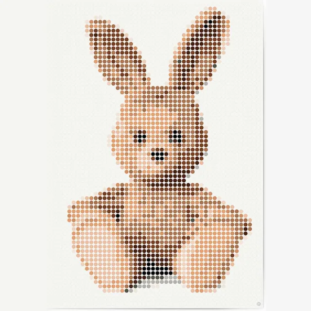 Dot On Stickerposter - Konijn Bruin