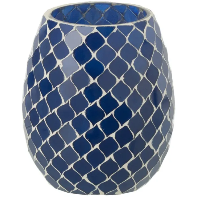 J-Line geurkaars Mia Mozaiek - Juniper Love - glas - blauw - small - 90U