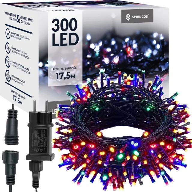 springos Kerstverlichting | 15 m | 300 LED | Multicolor