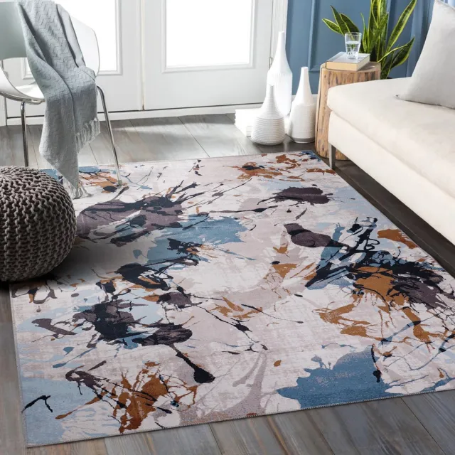 Netline Home Vloerkleed | Wasbaar Vloerkleed | Antislip | Wasbaar Tapijt voor Keuken, Slaapkamer, Hal, Woonkamer | Vloerkleed Oosters Design Tapijt | Laagpolig (200X290) blauw