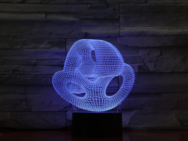 MC Living 3D Led Lamp Met Gravering - RGB 7 Kleuren - Illusie