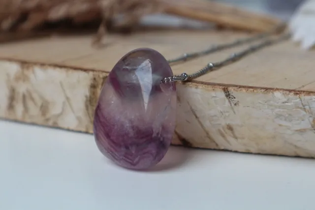Natural Blooming Edelsteenketting Regenboog Fluoriet - Ketting - Sierraad - Cadeau - Rainbow Fluorite - Gift - Roze - Groen - Meerkleurig - Beschermend - Zelfvretrouwen