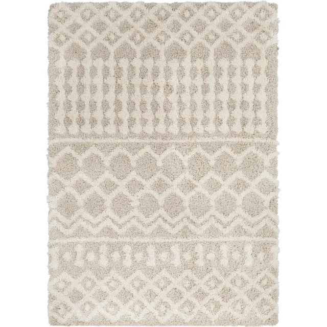 Surya Nour vloerkleed hoogpolig shaggy boho beige ivoor