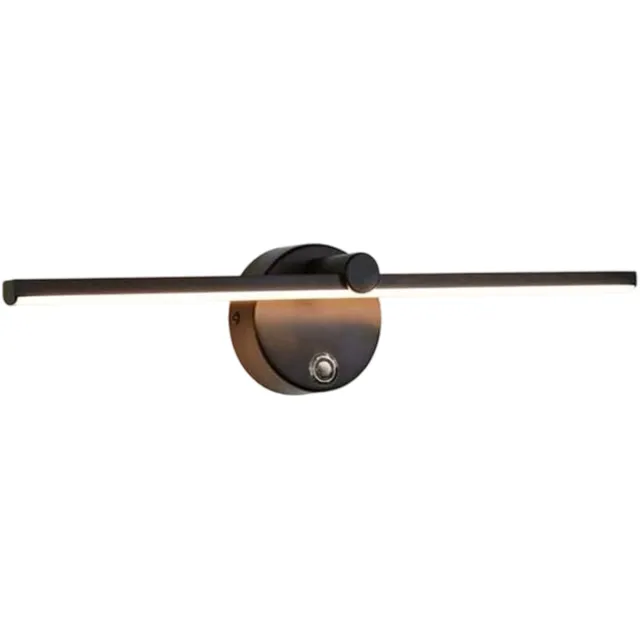 longziming Dimbare LED Spiegelverlichting Badkamer – 330° Draaiend – 40 cm – 4000K – Moderne Wandlamp – Voor Kaptafel of Kast – Zwart