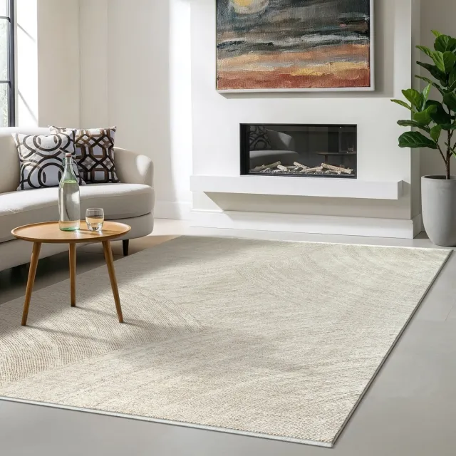 the carpet Nuvra Vloerkleed – Geometrisch Design – Zacht & Onderhoudsvriendelijk – Beige – 80 x 300 cm beige geometrisch