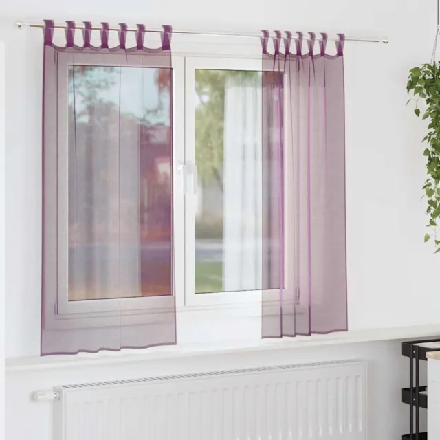 vidaXL Gordijnen met lussen 2 st paars 140x140 cm