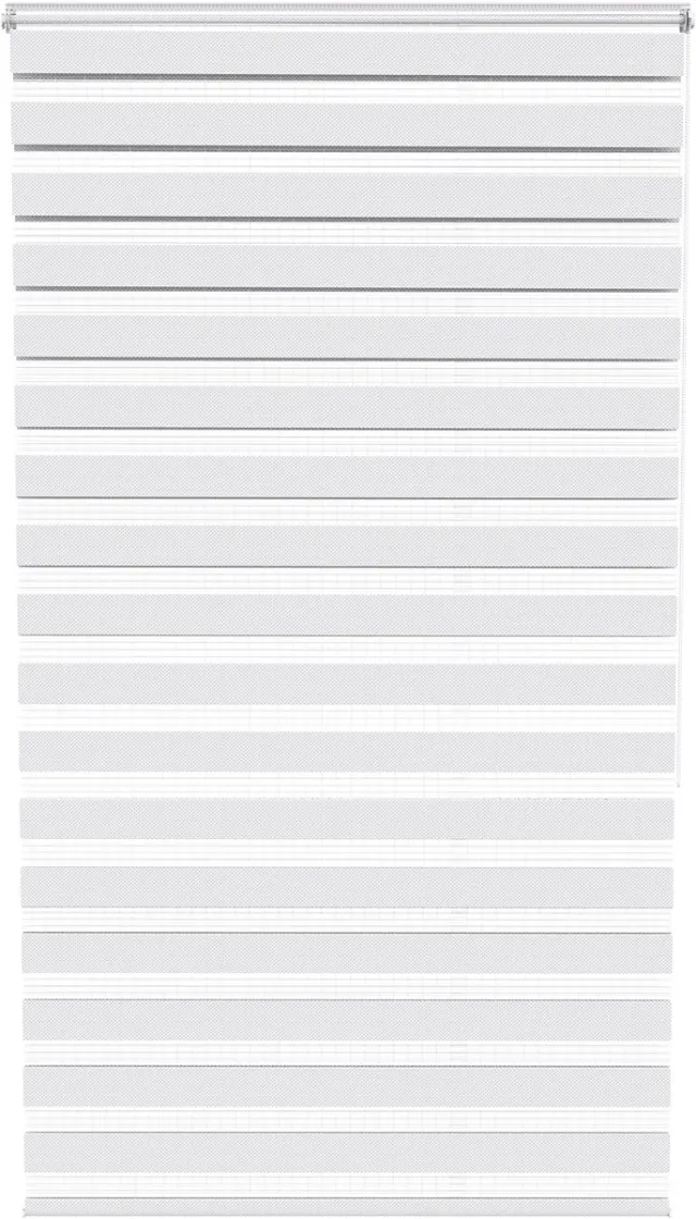 Aufun zebra rolgordijn – montage zonder boren – 120 x 220 cm – klemrolgordijn – zonwerend – met kettinglift – voor deuren en ramen – wit