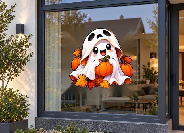 De Stickerman Halloween Raamsticker 75cm Breed Herbruikbaar Weerbestendig (KV5) Multi