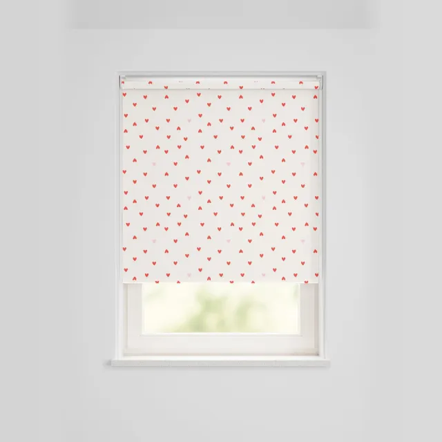 HEMA Rolgordijn Verduisterend Hartje Ecru-rood (rood)