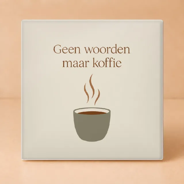 Bedruk King Vrolijke Bezint Eer Ge Begint met Koffie Tegel – Inspirerende Koffietegel voor Koffieliefhebbers en Thuisgebruik - 11 x 11 cm Wit