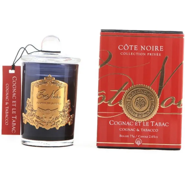 Cote Noire Geurkaars Cognac & Tabacco 75gr goud - Cote Noire