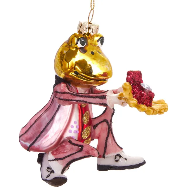 Brubaker Kikkerprins Voorstelring - Handgeschilderde Glazen Kerstbal - Handgeblazen Kerstversiering - Grappige Kersthanger - Kerstboom Decoratie - 11 cm Kikker prins