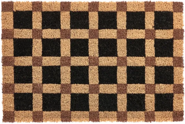 Beliani VILLASIS - Deurmat - Beige/Zwart - 60 x 90 cm - PVC