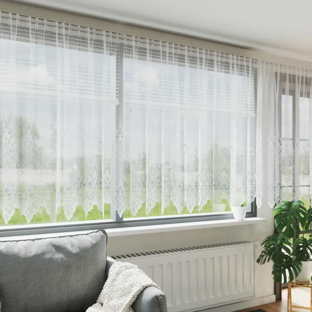 vidaXL Kantgordijn Wit 180 x 750 cm Polyester