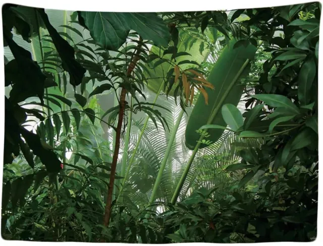 Ulticool Wandkleed 200x150 cm - Planten Jungle Safari Natuur - voor Binnen - Wandtapijt Wanddoek Stof Poster Decoratie Woonkamer Slaapkamer - Aesthetic Room groen