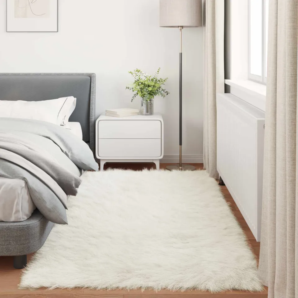 vidaXL Tapijt van imitatie TAFALLA Wit 80 x 200 cm Polyester, foto 3