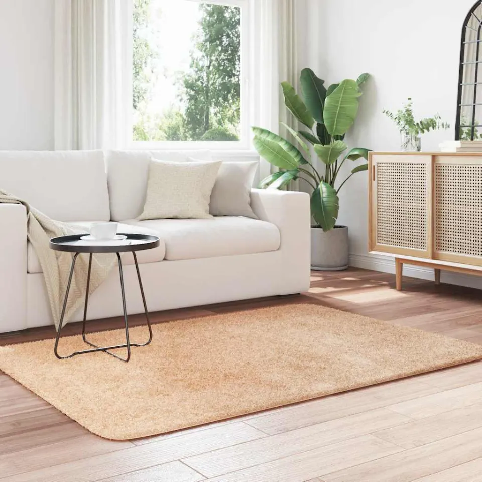 vidaXL Hoogpolig vloerkleed NAVARRA 120x170 cm polyester beige, foto 3